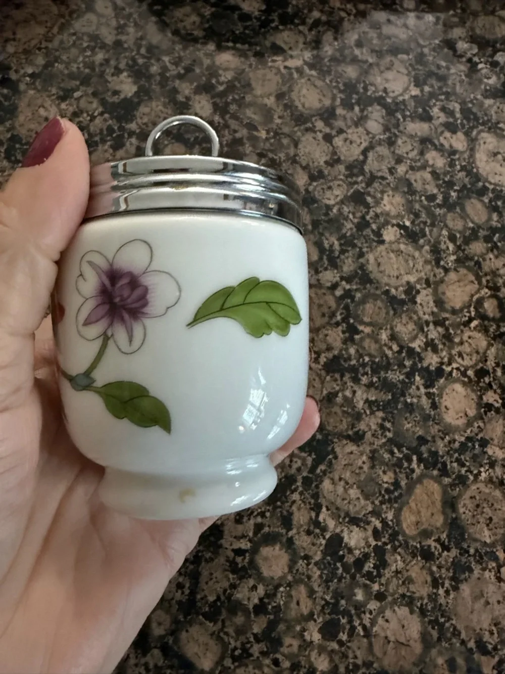 Royal Worcester egg coddler in “Astley” pattern